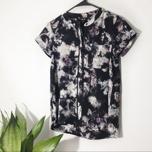 Simply Vera Vera Wang Abstract Short Sleeve Blouse